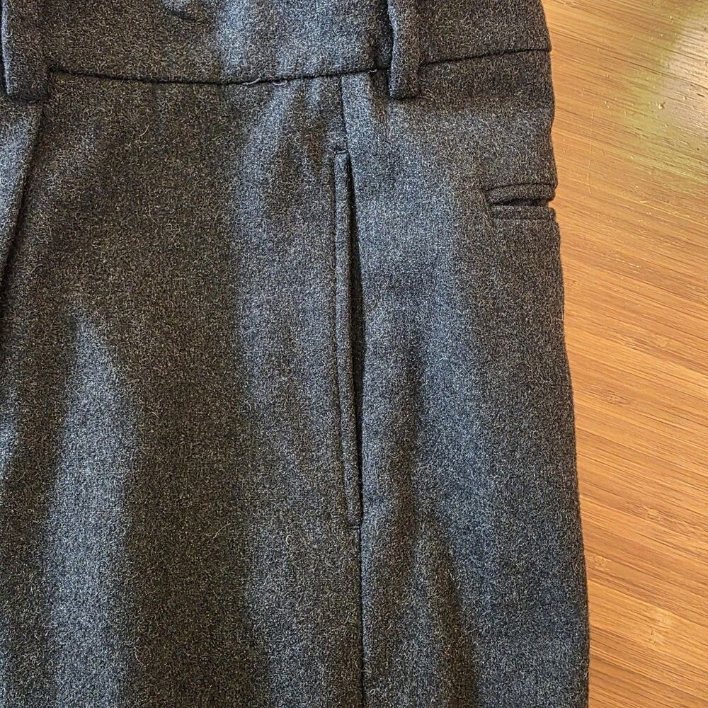 Vtg Nautica 36x34 Charcoal Wool Flannel Pleated Cuffed Baggy High Waist Pants - Picture 9 of 16